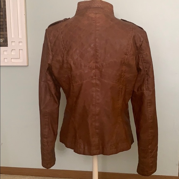 Guess Los Angelos Pleather Brown Jacket - Picture 3 of 3